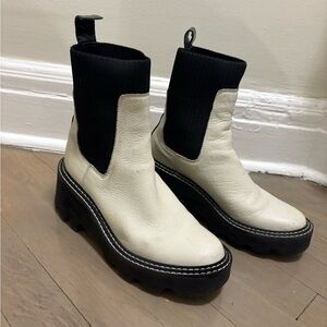 Dolce Vita Women's Black and White Ankle Boots